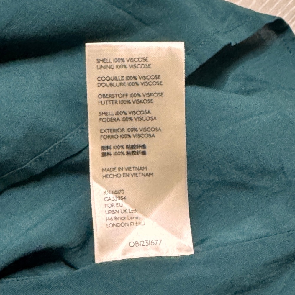 Free People Flower Fields Mini Dress Drawstring Waist Teal Pink Medium M - Picture 8 of 10